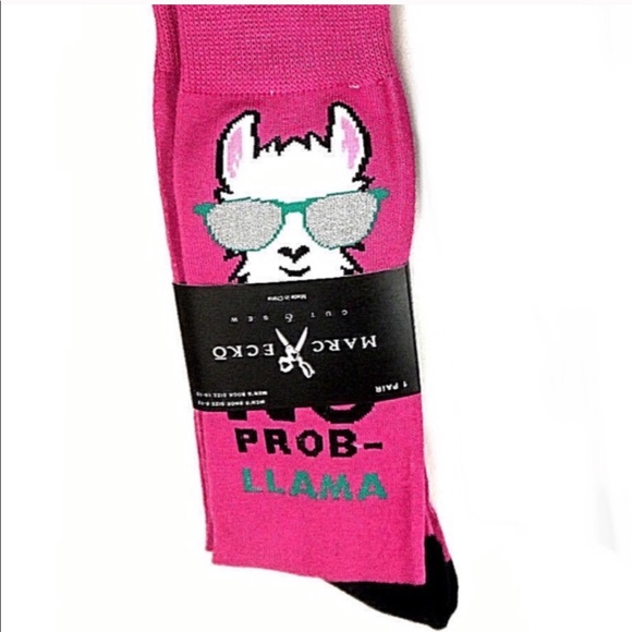 Novelty fun socks - “No Prob Llama” magenta - Picture 2 of 7